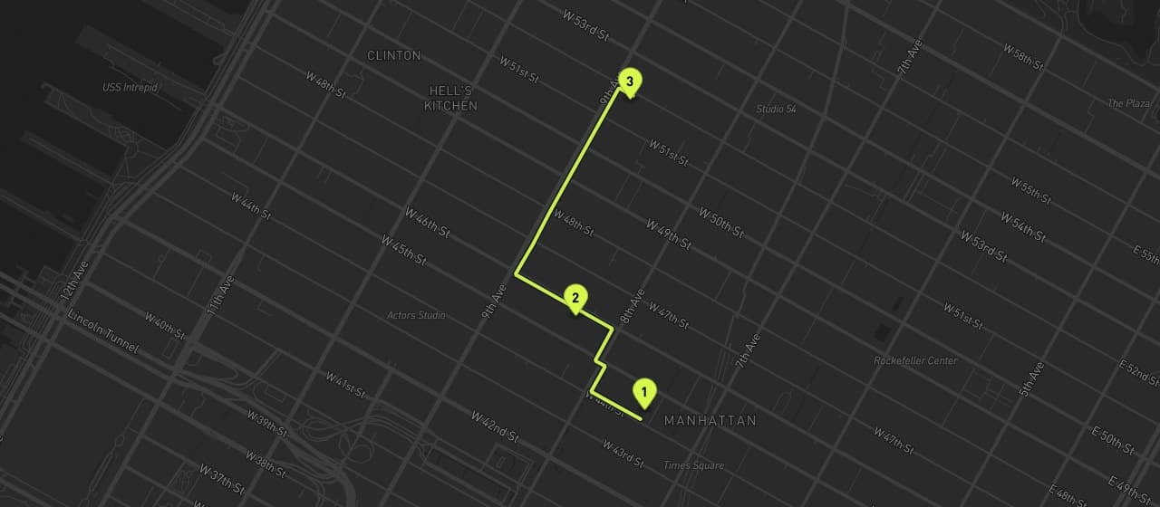 A three-stop walk after a show: the Shubert Theatre, Bar Centrale, then Totto Ramen.